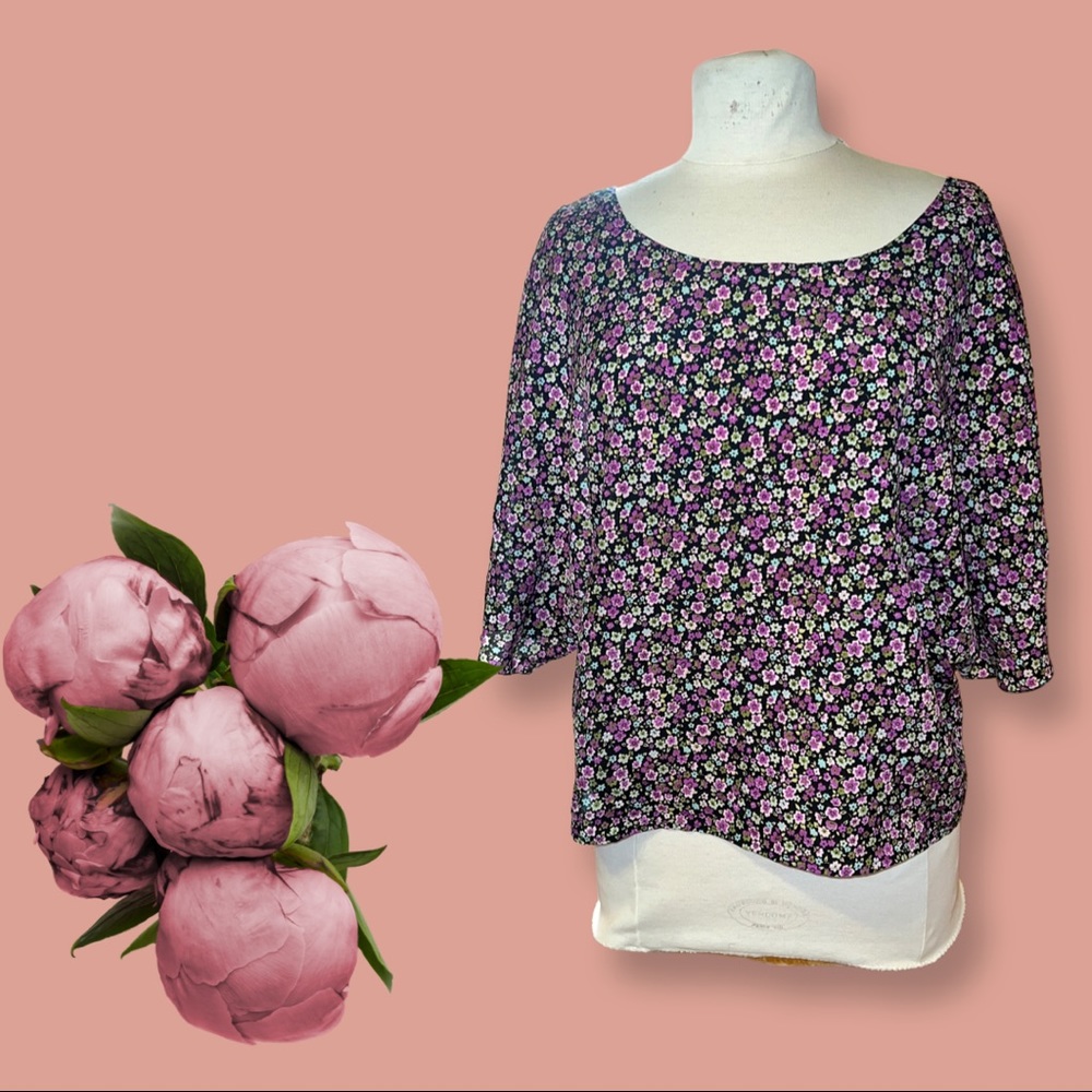 Women’s floral top multicolor summer weightless casual blouse